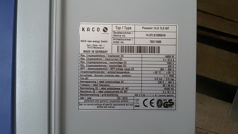 Inverter KACO New Energy Powador 14 0 TL3 INT String Secondsol