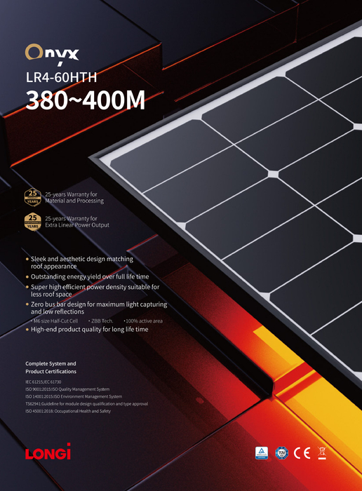 Zonnepanelen Longi Solar LR4 60HTH 380M 380Wp Mono Secondsol