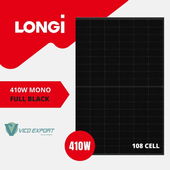 Solar Panel - Longi Solar - LR5-54HPB-410M || FULL BLACK - 410Wp - Mono ...