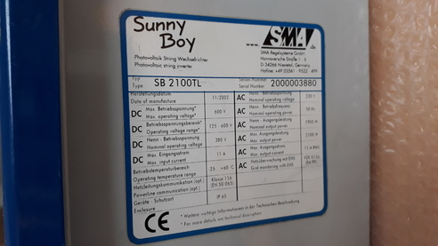 Omvormers - SMA - Sunny Boy SB 2100TL - String - Secondsol